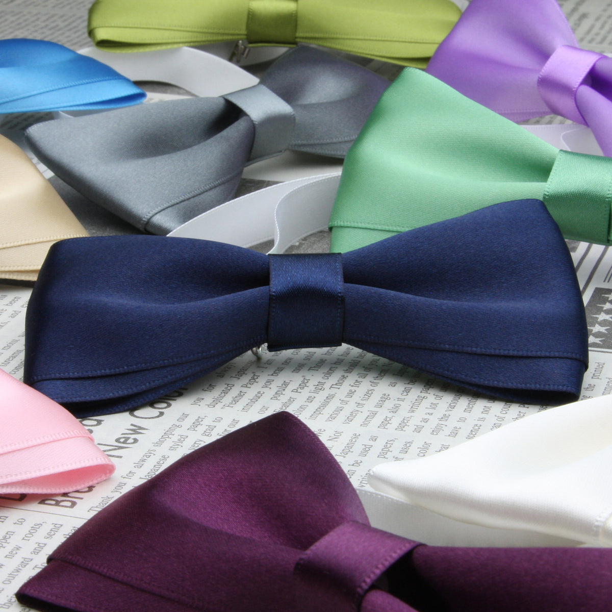 蝶ネクタイ サテン 12x6cm